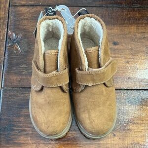 Cat & Jack Brown Suede Ankle Boots with Velcro